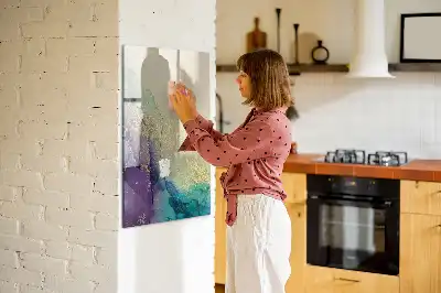 Tablă magnetică de scris cu model de marmură colorată