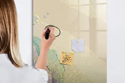 Tablă magnetică de scris cu model de marmură colorată