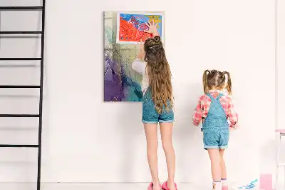 Tablă magnetică de scris cu model de marmură colorată