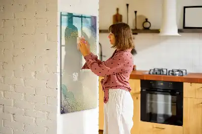 Tablă cu marker cu model marmură colorată