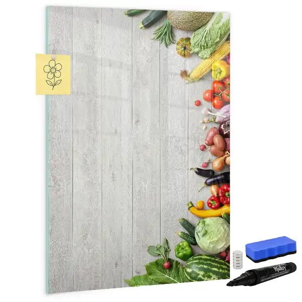 Tablă magnetică de scris cu model cu legume