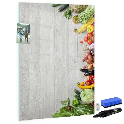 Tablă magnetică de scris cu model cu legume