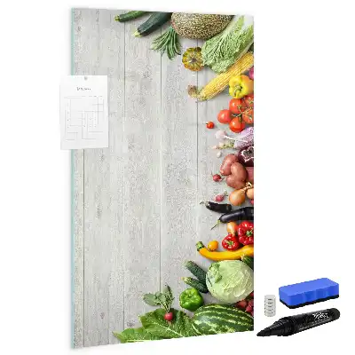 Tablă magnetică de scris cu model cu legume