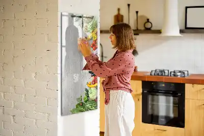 Tablă magnetică de scris cu model cu legume