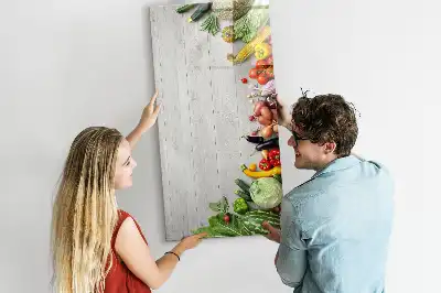 Tablă magnetică de scris cu model cu legume