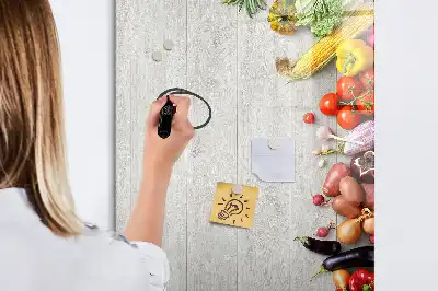 Tablă magnetică de scris cu model cu legume