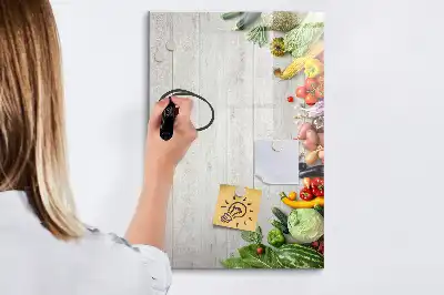Tablă magnetică de scris cu model cu legume