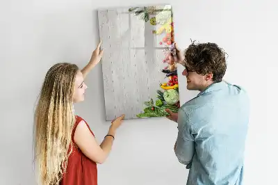 Tablă magnetică de scris cu model cu legume