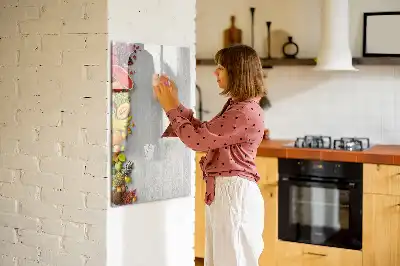 Tablă cu marker legume pe lemn