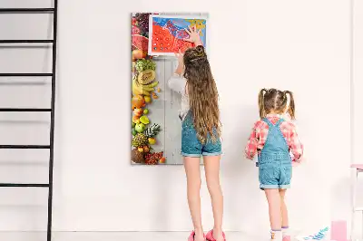 Tablă cu marker legume pe lemn