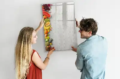 Tablă cu marker legume pe lemn