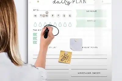 Tablă magnetică de scris model pentru planul zilei