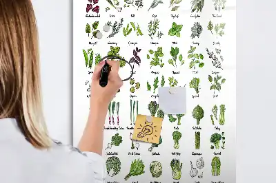 Tablă cu marker legume verzi