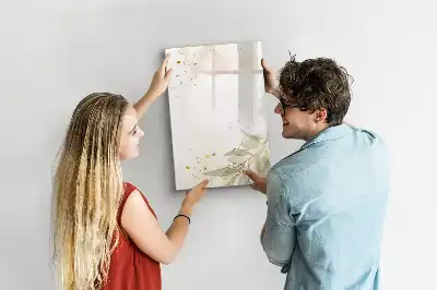 Tablă magnetică pentru scris cu model de abstracție aurie și legume