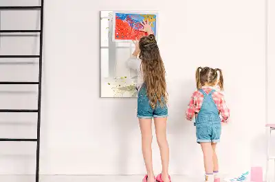Tablă magnetică pentru scris cu model de abstracție aurie și legume