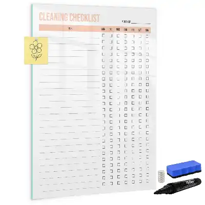 Listă de verificare pentru curățenie cu tablă magnetică pentru marker