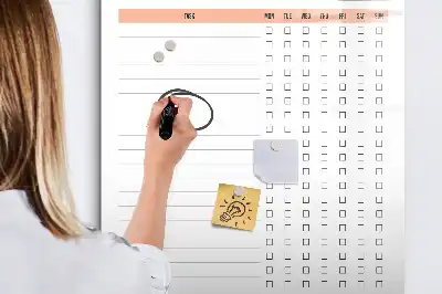 Listă de verificare pentru curățenie cu tablă magnetică pentru marker