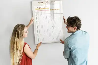 Planificator săptămânal de mese tablă magnetică cu marker