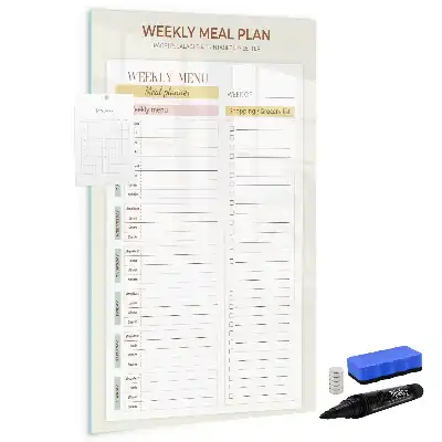 Planificator săptămânal de mese tablă magnetică cu marker