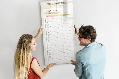 Planificator săptămânal de mese tablă magnetică cu marker