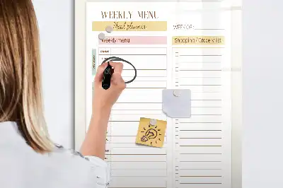 Planificator săptămânal de mese tablă magnetică cu marker
