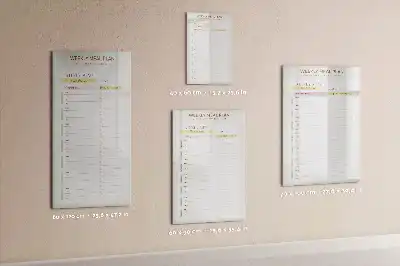 Planificator săptămânal de mese tablă magnetică cu marker
