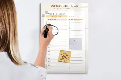 Planificator săptămânal de mese tablă magnetică cu marker
