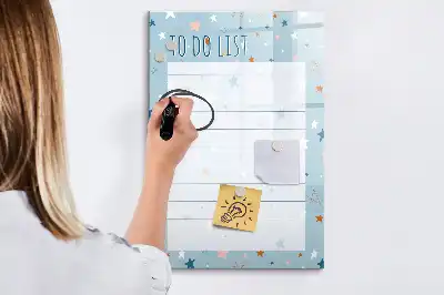 Tablă magnetică pentru notițe cu design pentru lista de sarcini