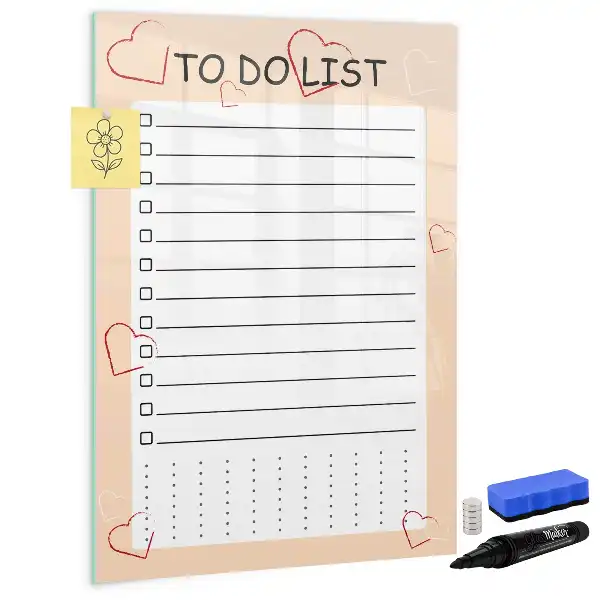 Tablă cu marker pentru lista de sarcini