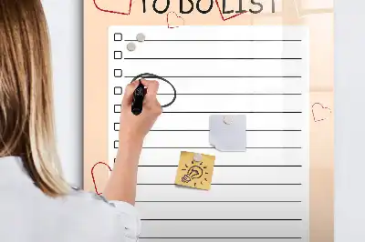 Tablă cu marker pentru lista de sarcini