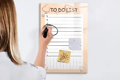 Tablă cu marker pentru lista de sarcini