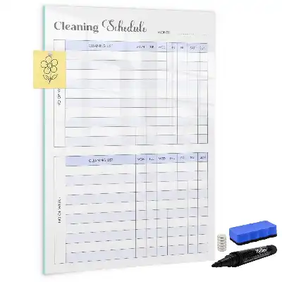 Tablă cu marker pentru program de curățenie