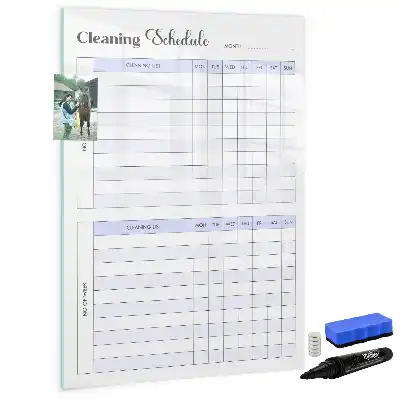 Tablă cu marker pentru program de curățenie