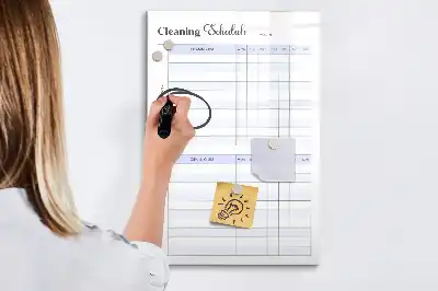 Tablă cu marker pentru program de curățenie
