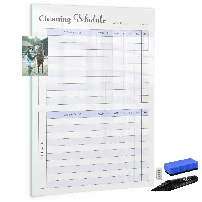 Tablă cu marker pentru program de curățenie