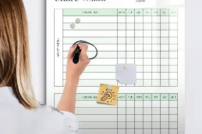 Tablă magnetică pentru sarcini cu planificator de activități