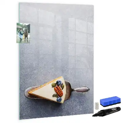 Tablă magnetică de scris cu model o felie de tort
