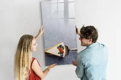Tablă magnetică de scris cu model o felie de tort