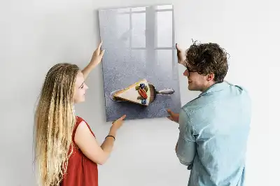 Tablă magnetică de scris cu model o felie de tort