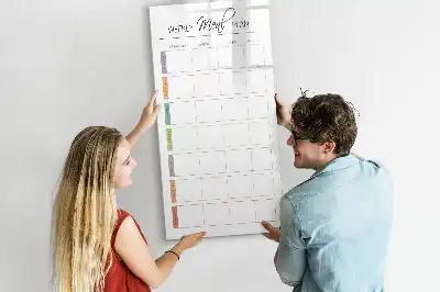 Tablă magnetică de scris pentru planificarea săptămânală a meselor