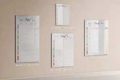 Tablă magnetică de scris pentru planificarea săptămânală a meselor