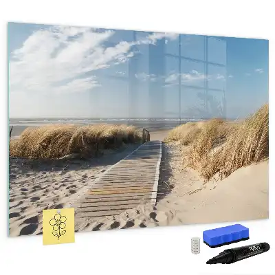 Tablă magnetică cu ștergere uscată cu design vedere la plajă