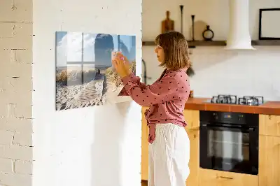 Tablă magnetică cu ștergere uscată cu design vedere la plajă