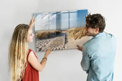 Tablă magnetică cu ștergere uscată cu design vedere la plajă