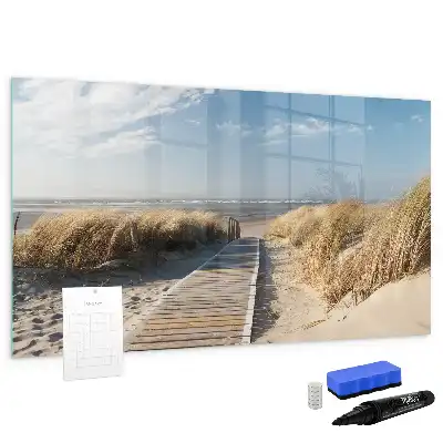 Tablă magnetică cu ștergere uscată cu design vedere la plajă