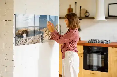 Tablă magnetică cu ștergere uscată cu design vedere la plajă