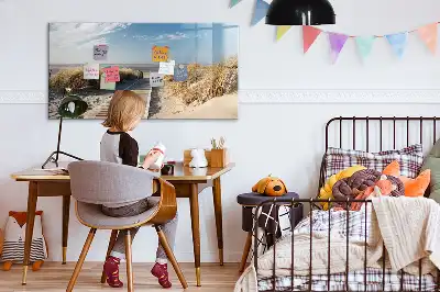 Tablă magnetică cu ștergere uscată cu design vedere la plajă
