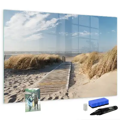 Tablă magnetică cu ștergere uscată cu design vedere la plajă