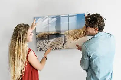 Tablă magnetică cu ștergere uscată cu design vedere la plajă
