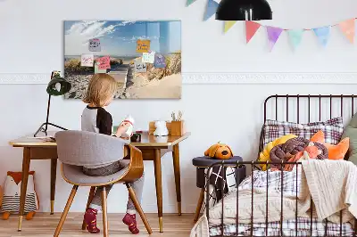 Tablă magnetică cu ștergere uscată cu design vedere la plajă